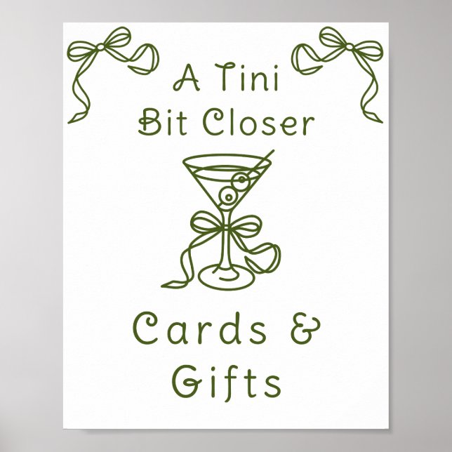 Póster Tarjetas y regalos para despedida de soltera con t (Frente)
