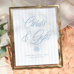 Póster Tarjetas y regalos para ducha de novia costera de