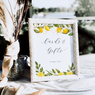 Póster Tarjetas y regalos para fiesta de boda de limón de