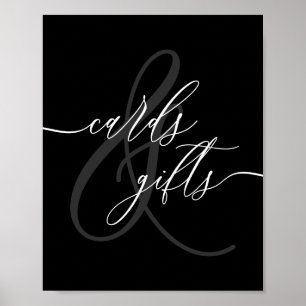 Póster Tarjetas y regalos para Fiesta de caligrafía negro