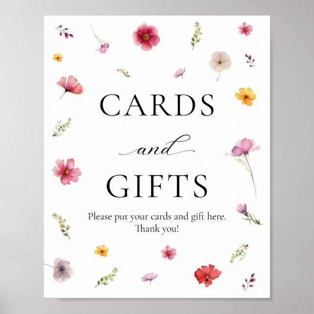 Póster Tarjetas y regalos para fiesta de shower nupcial " (Frente)