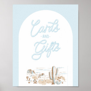 Póster Tarjetas y regalos para la ducha de vaquero Oh Bab