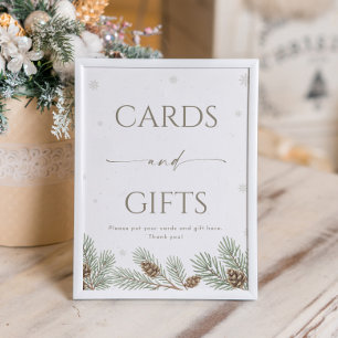 Póster Tarjetas y regalos para la ducha nupcial de invier