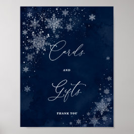 Póster Tarjetas y regalos para la fiesta de boda copos de