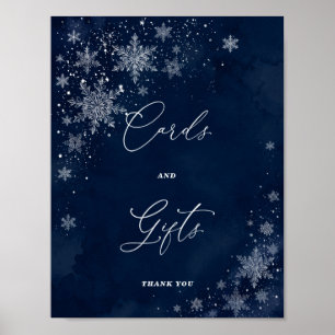 Póster Tarjetas y regalos para la fiesta de boda copos de