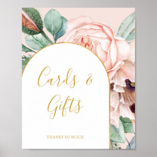 Póster Tarjetas y regalos pastel del jardín floral de ton