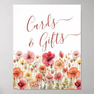 Póster Tarjetas y regalos pasteles de flores silvestres d