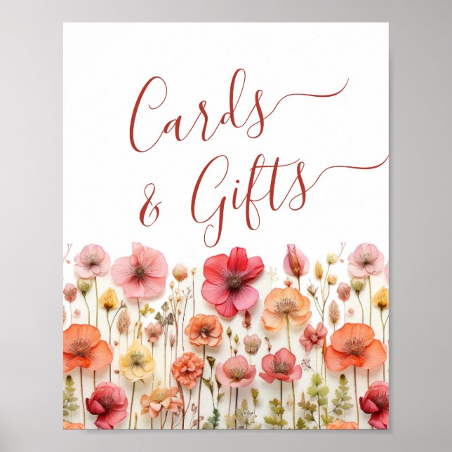 Póster Tarjetas y regalos pasteles de flores silvestres d (Frente)