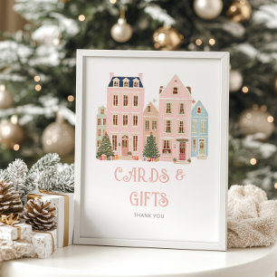 Póster Tarjetas y regalos Pueblo de Navidad Invierno