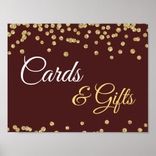Póster Tarjetas y regalos Purpurina de Faux de oro Confet