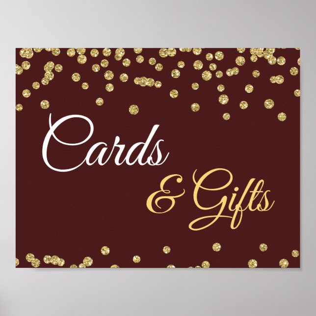Póster Tarjetas y regalos Purpurina de Faux de oro Confet (Frente)