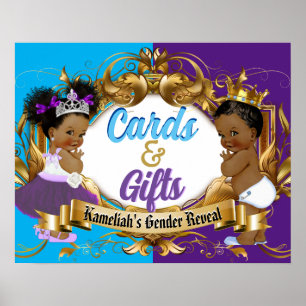 Póster Tarjetas y regalos Revelación de género real púrpu