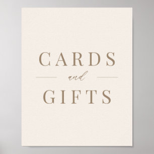 Póster Tarjetas y regalos románticos de oro y marfil