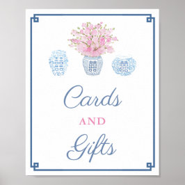 Póster Tarjetas y regalos rosados de Preppy Navy para Bab