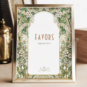 Póster Tarjetas y regalos Rótulo Art Nouveau vintage de M