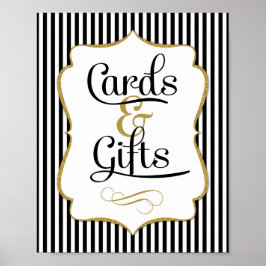 Póster Tarjetas y regalos Rótulo Banda de oro negro