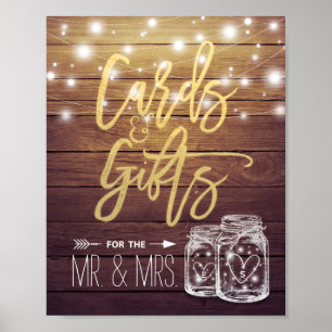 Póster Tarjetas y regalos Rótulo Boda Mason Jar
