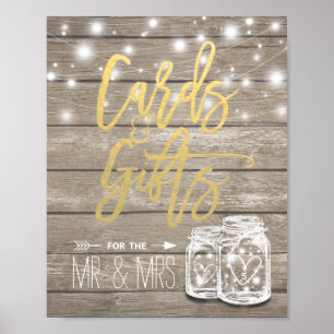 Póster Tarjetas y regalos Rótulo Boda Mason Jar