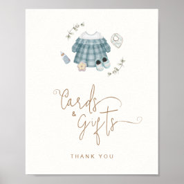 Póster Tarjetas y regalos Rótulo Boho Clothes Baby Shower