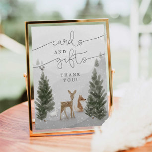 Póster Tarjetas y regalos Rótulo Boho Woodland Shower