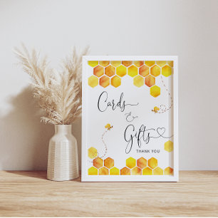Póster Tarjetas y regalos Rótulo de Baby Shower de Honey