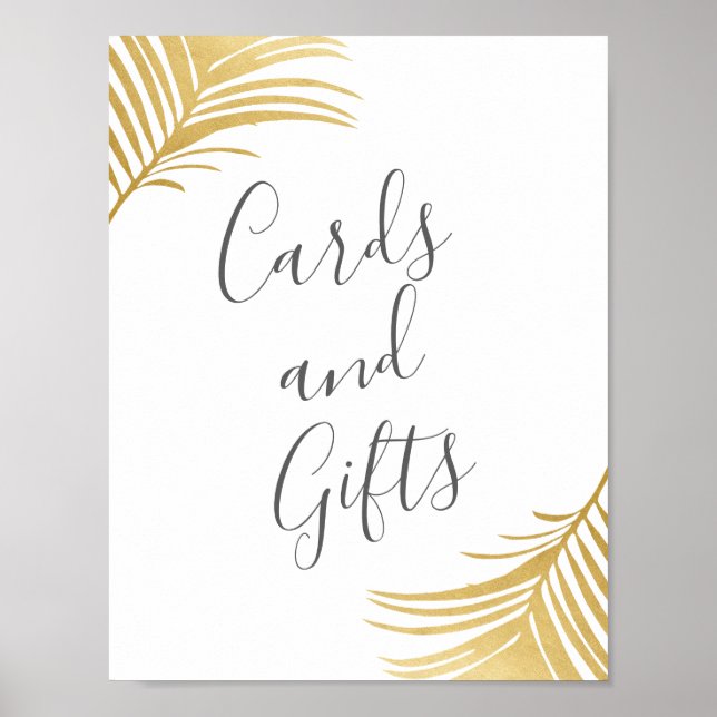 Póster Tarjetas y regalos Rótulo de boda de playa Palmas  (Frente)