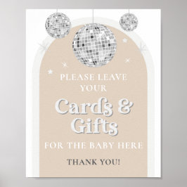 Póster Tarjetas y regalos Rótulo Disco Ball Baby Shower