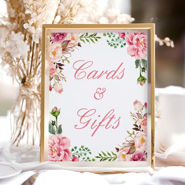 Póster Tarjetas y regalos Rótulo Hermoso Rubor Floral ros (Subido por el creador)