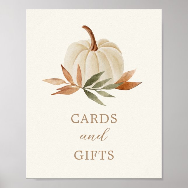 Póster Tarjetas y regalos Rótulo Pequeña Calabaza Baby Sh (Frente)