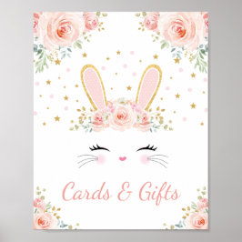 Póster Tarjetas y regalos / Rubor Floral Bunny Rabbit Fie