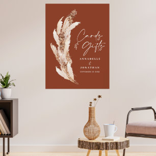 Póster Tarjetas y regalos sencillos de boda de pasto para