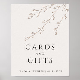 Póster Tarjetas y regalos sencillos de origen neutro Beig