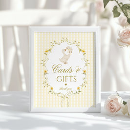 Póster Tarjetas y regalos Silly Goose gingham neutro en c