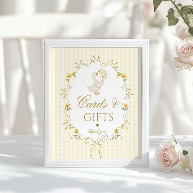 Póster Tarjetas y regalos Silly Goose gingham neutro en c (Subido por el creador)
