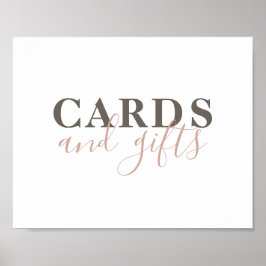 Póster Tarjetas y regalos. Tipografía simple moderna para