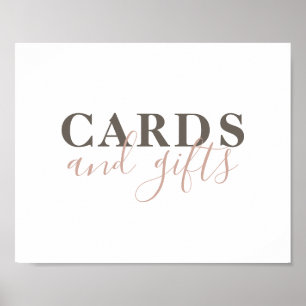 Póster Tarjetas y regalos. Tipografía simple moderna para