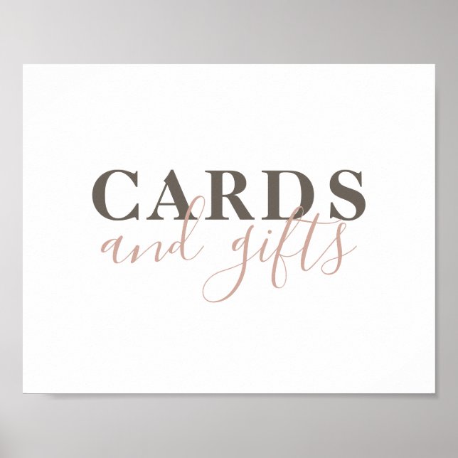 Póster Tarjetas y regalos. Tipografía simple moderna para (Frente)