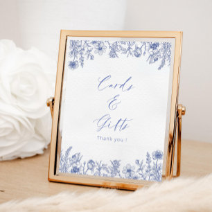 Póster Tarjetas y regalos Toile Blanco Y Azul