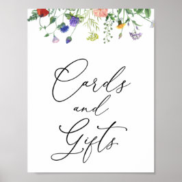 Póster Tarjetas y Rótulo de Regalos para Campos de Flor S