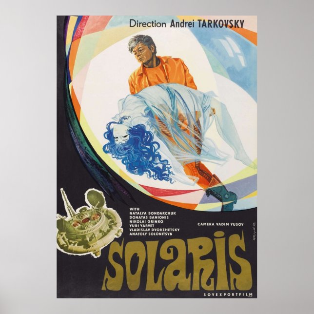 Póster Tarkovsky, película de ciencia ficción de Solaris  (Frente)