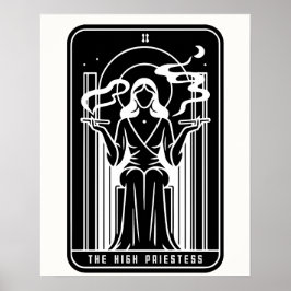Póster Tarot Alta Sacerdotisa Fumando Marihuana Oculta Fe