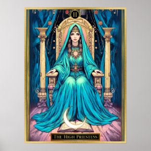 Póster Tarot Art Nouveau, la Sumo Sacerdotisa