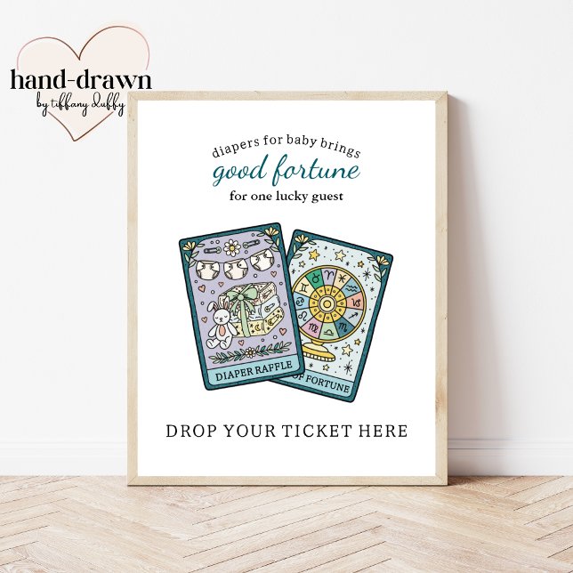 Póster Tarot Baby Shower Diaper Raffle Table Sign (Subido por el creador)