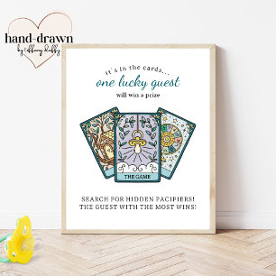 Póster Tarot Baby Shower Find the Pacifier Game Rótulo