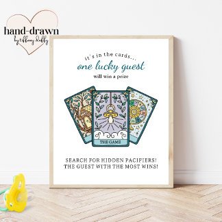 Póster Tarot Baby Shower Find the Pacifier Game Rótulo