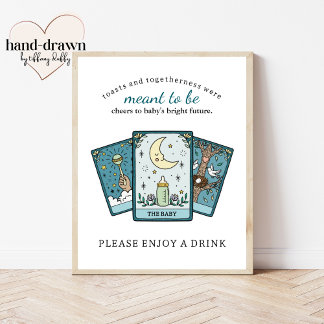 Póster Tarot Baby Shower Frameable Bebidas Mesa Rótulo