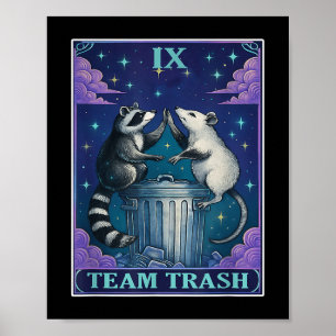 Póster Tarot Card Deck Team Trash Raccoon Tarot Cards Del