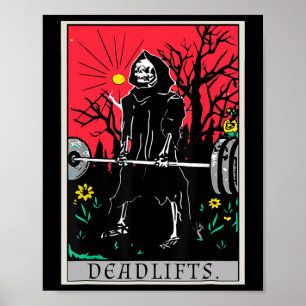 Póster Tarot Card Graciosa Gym Deadlifos de entrenamiento