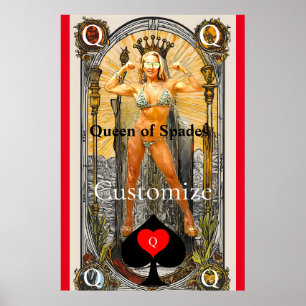 Póster Tarot Card Queen of Spades Thunder_Cove