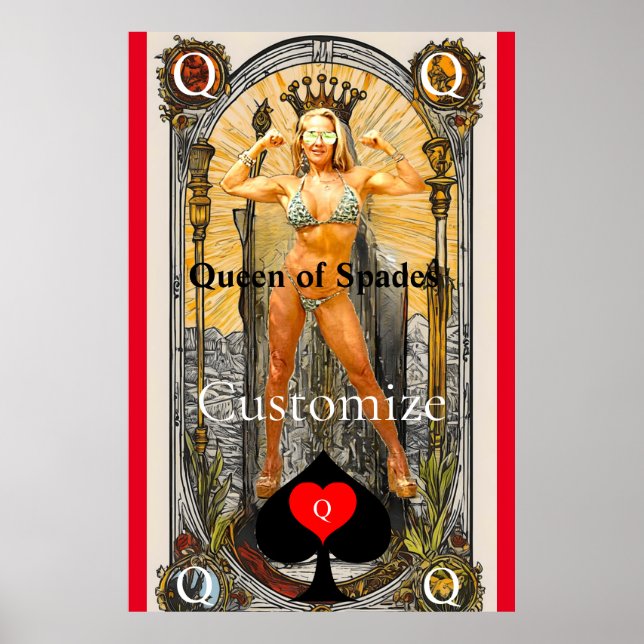 Póster Tarot Card Queen of Spades Thunder_Cove (Frente)